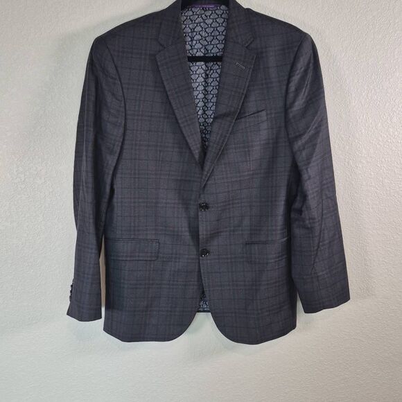 TED BAKER Men's Plaid Wool Sport Coat Blazer 40 S - Picture 1 of 6